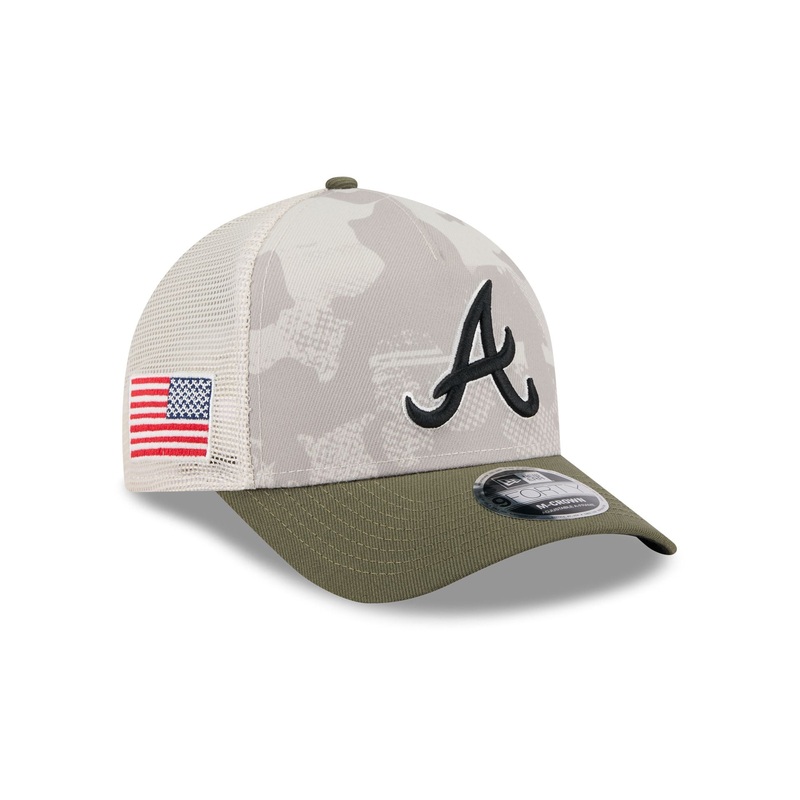 Atlanta Braves Armed Forces Day 2025 9FORTY M-Crown A-Frame Trucker Hat One Size