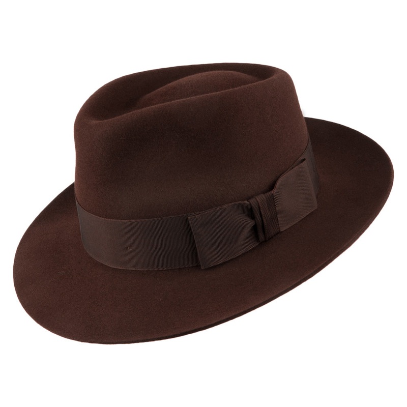 Christys Hats Casablanca Fur Felt Fedora Hat – Brown 55