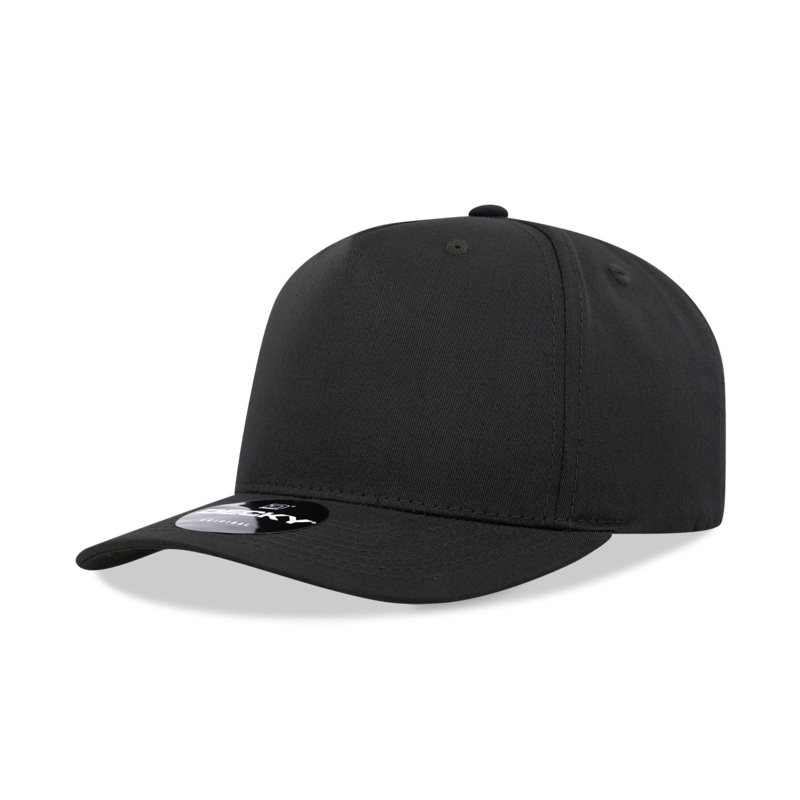 Decky 6024 – 5 Panel Mid Profile, Structured Cotton/Poly Blend Cap – PALLET Pricing Black