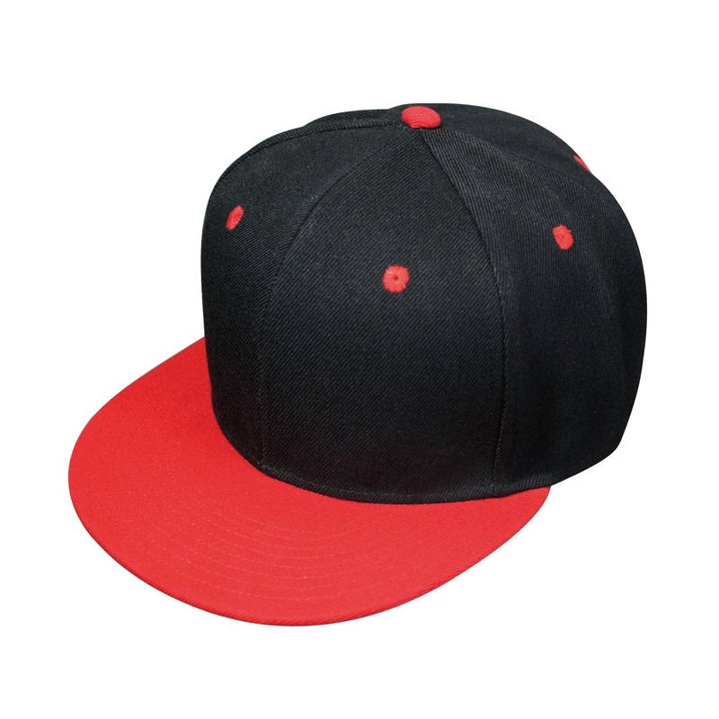 Nissun Flat Bill Polyester Cap, Snapback – 6FBC Black