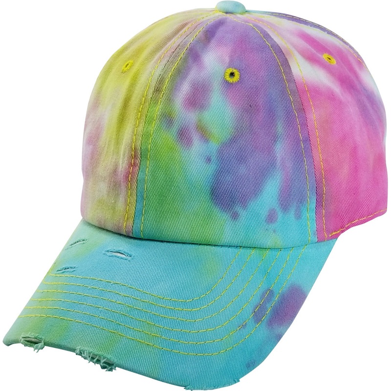 Pit Bull Cambridge PB255 Plain Tie Dye Vintage Cotton Dad Hat Multi