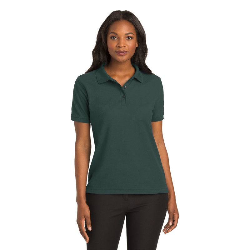 Port Authority L500 Ladies Silk Touch Polo – Dark Green Dark Green XS