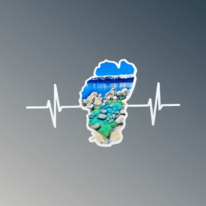 Tahoe Heartbeat – Decal – Sand Harbor
