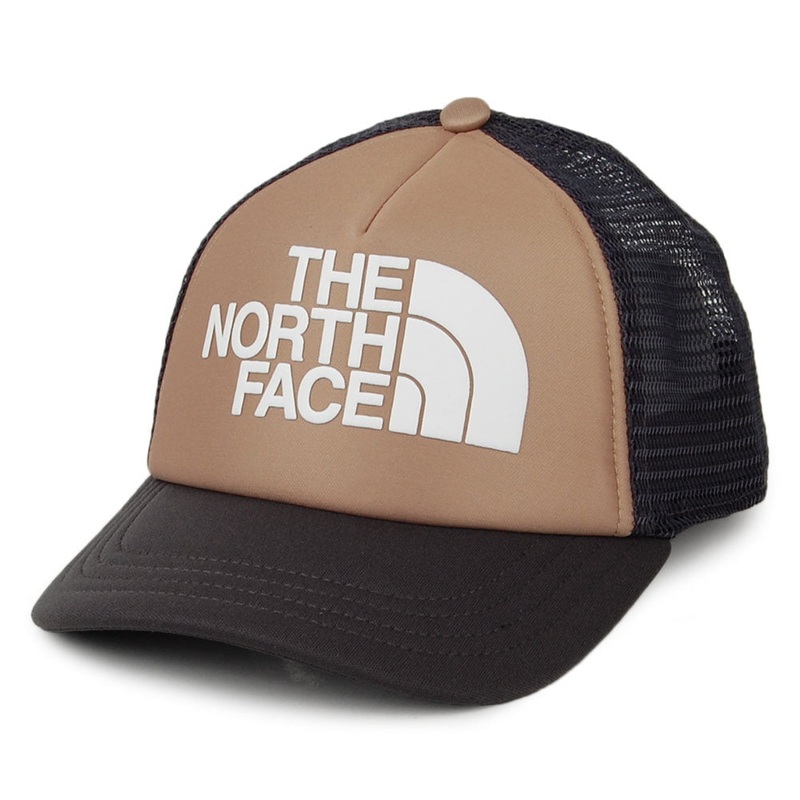 The North Face Hats Kids Logo Trucker Cap – Camel-Grey YOUTH ADJ