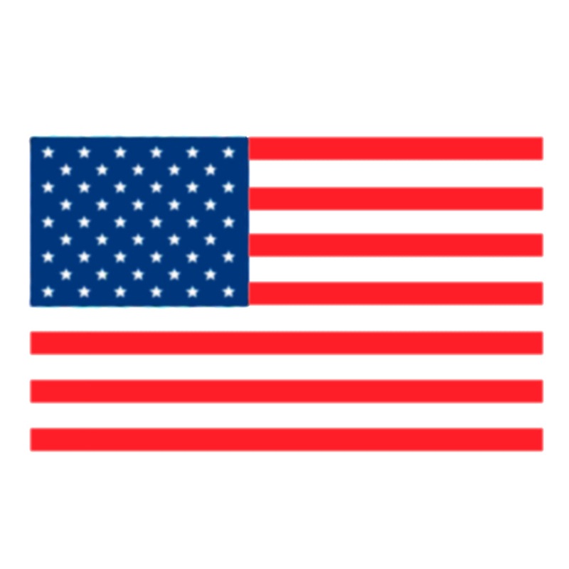 USA Flag Screen Printed Heat Transfers Red White Blue One Size