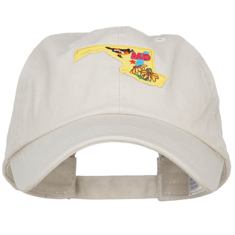 USA State Maryland Patched Low Profile Cap Putty One Size