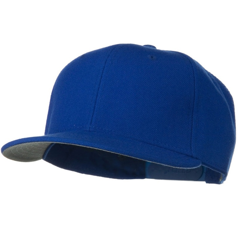Wool Blend Flat Visor Pro Style Snapback Cap Royal One Size