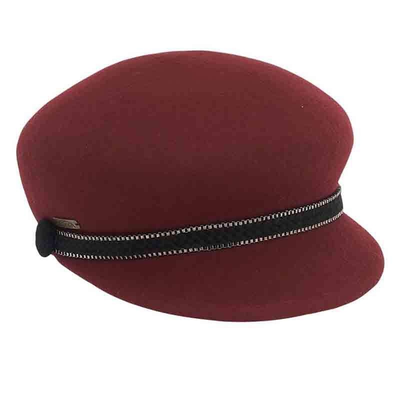 Wool Felt Gatsby Cap – Adora Hats Dark Red Medium (57 cm)