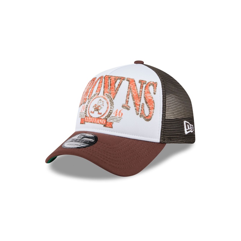 Cleveland Browns Distressed 9FORTY A-Frame Trucker Hat One Size