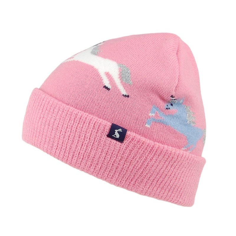 Joules Hats Kids Pink Unicorn Beanie Hat – Pink Age 4-7 Years