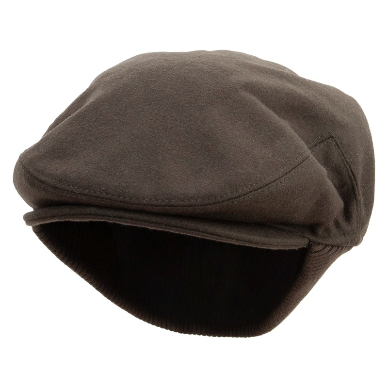 Men’s Ribbed Ear Flap Hat Olive L
