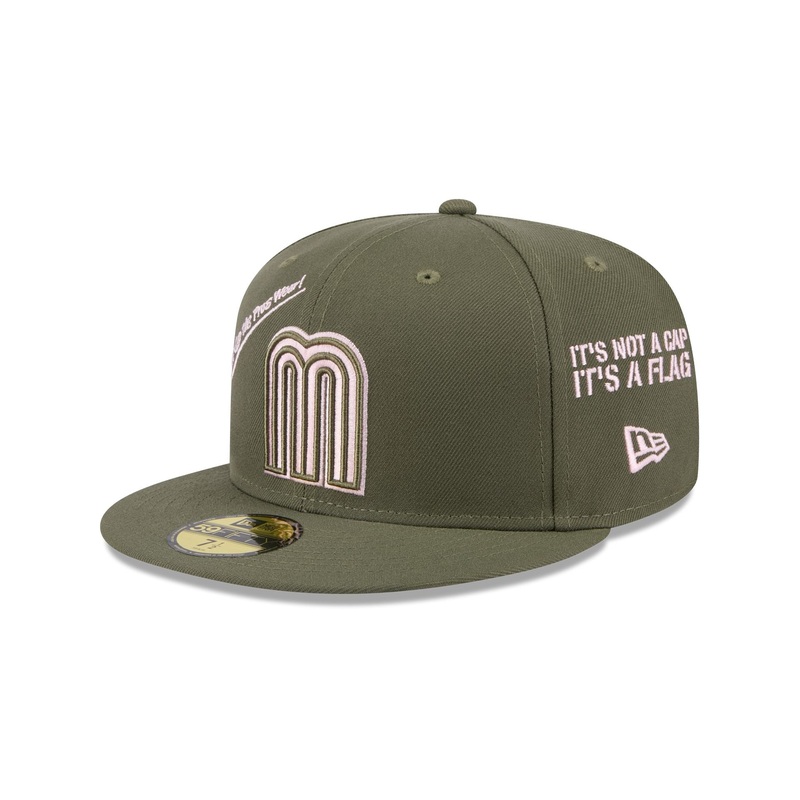 Mexico Baseball New Era Anniversary Logos Olive 59FIFTY Fitted Hat 7