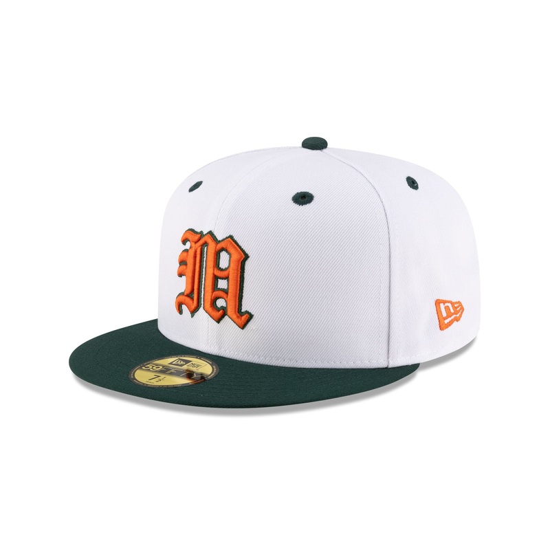 Miami Hurricanes White 59FIFTY Fitted Hat 7