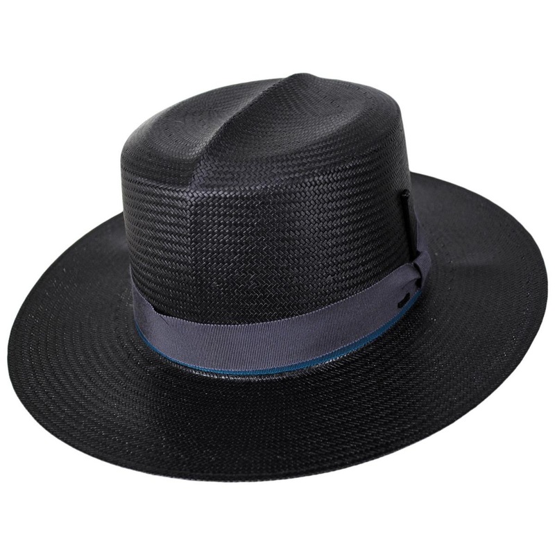 Newhall Shantung LiteStraw Boater Hat BLACK S