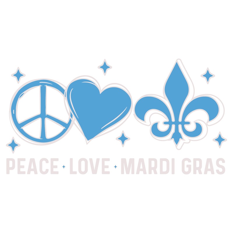 Peace Love Mardi Gras Symbols Peace Love Mardi Gras Symbols One Size