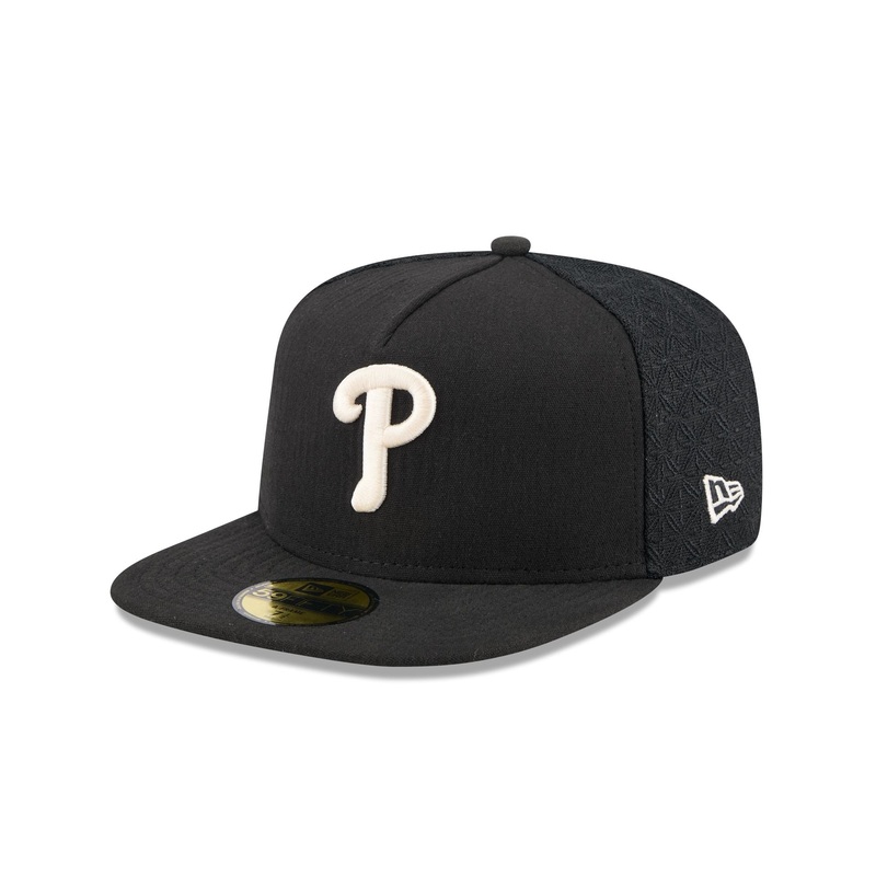 Philadelphia Phillies Black Mesh 59FIFTY A-Frame Fitted Hat 7