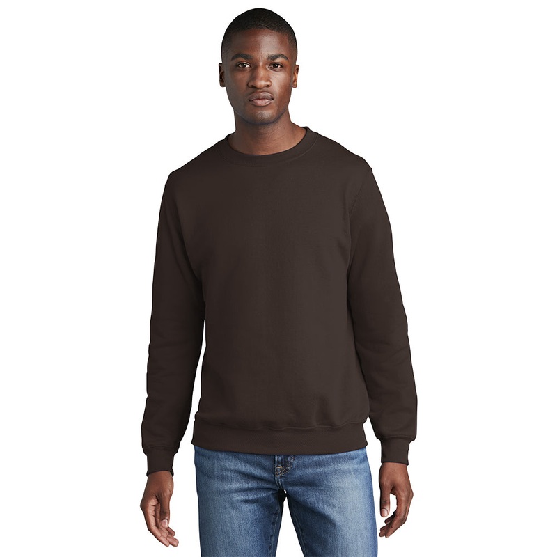 Port & Company PC78 Core Fleece Crewneck Sweatshirt – Dark Chocolate Brown Dark Chocolate Brown S