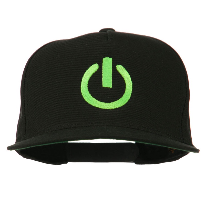 Power Icon Embroidered Snapback Cap Black One Size