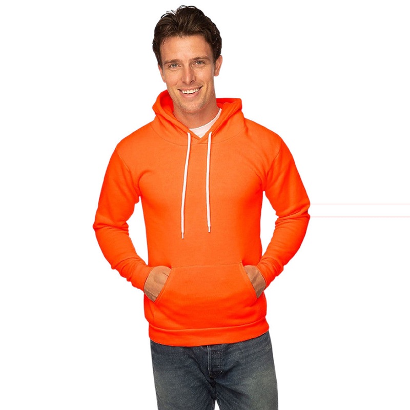 Royal Apparel 3155N Unisex Neon Fashion Fleece Pullover Hoodie Made in USA Neon Orange XS