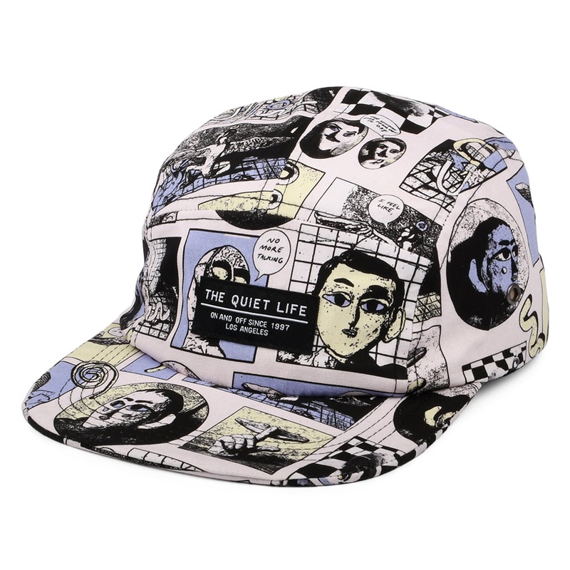 The Quiet Life Hats Marcus 5 Panel Cap – Cream-Multi Adjustable