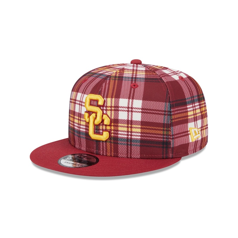 USC Trojans Plaid 9FIFTY Snapback Hat One Size