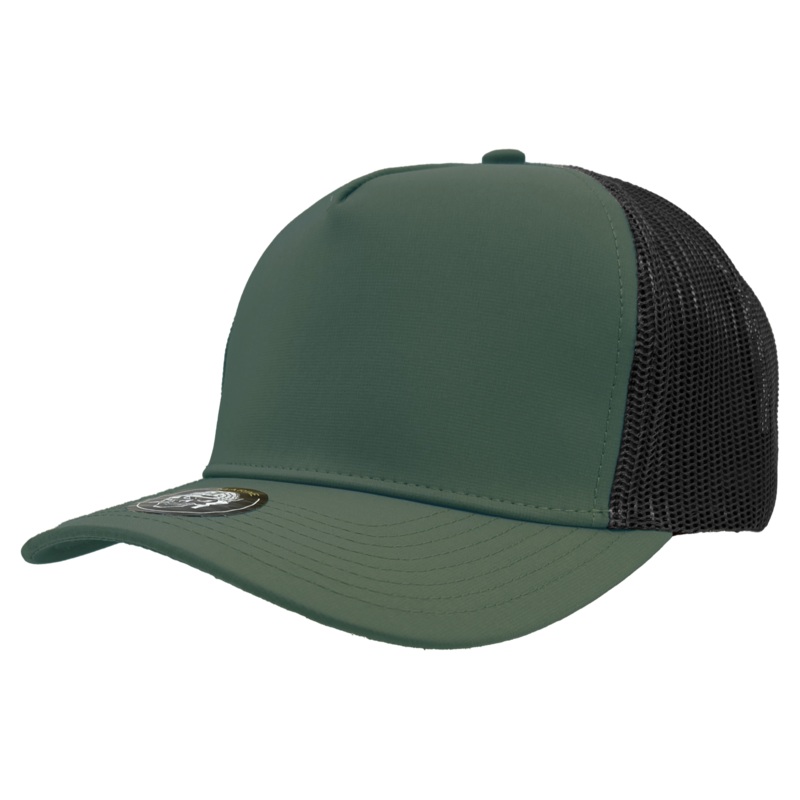 Zapped Headwear Marine 5 Panel Trucker Cap Steel Green-Black