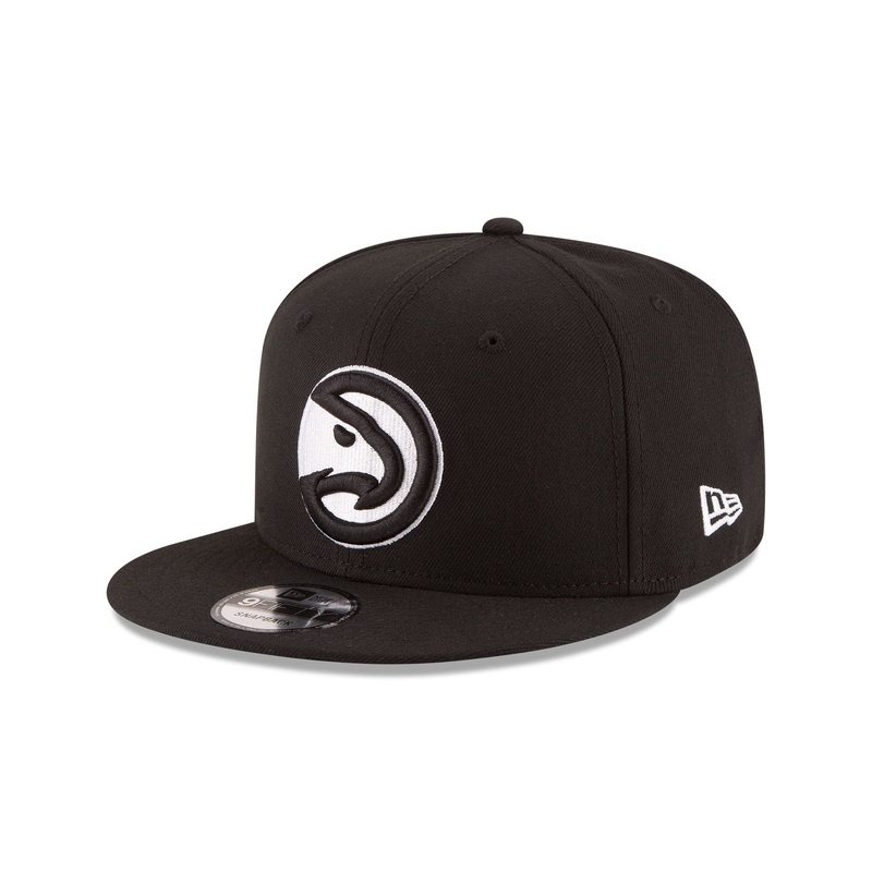 Atlanta Hawks Basic Black & White 9FIFTY Snapback Hat One Size