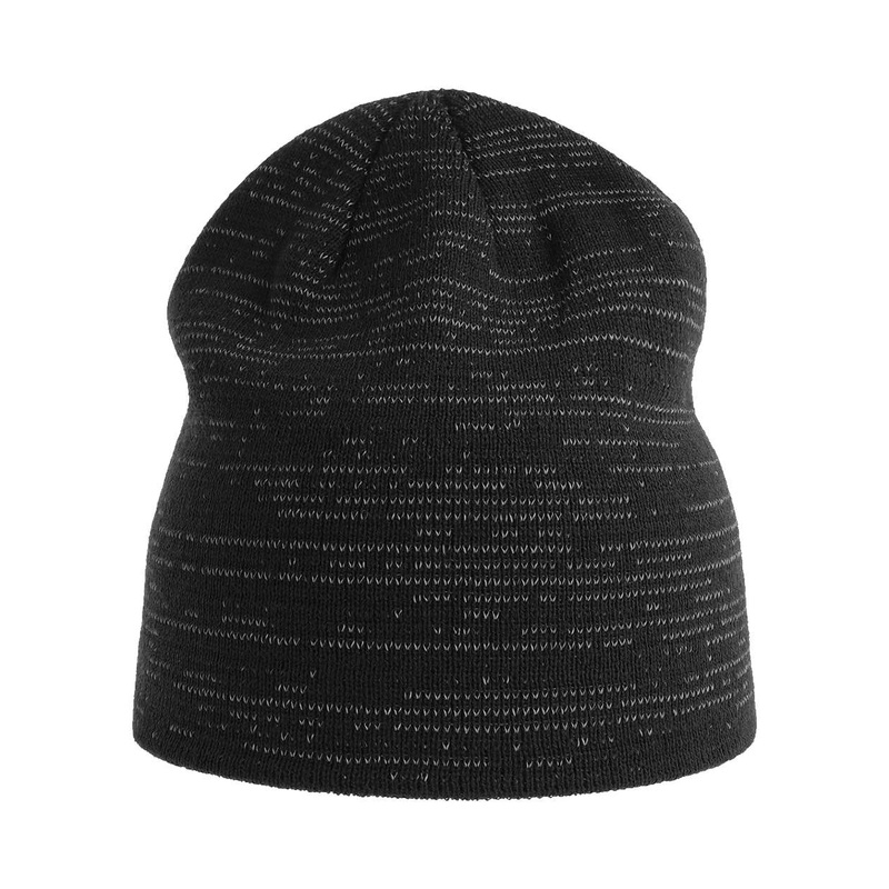 Atlantis Headwear SHINE – Sustainable Reflective Beanie, Knit Cap Black