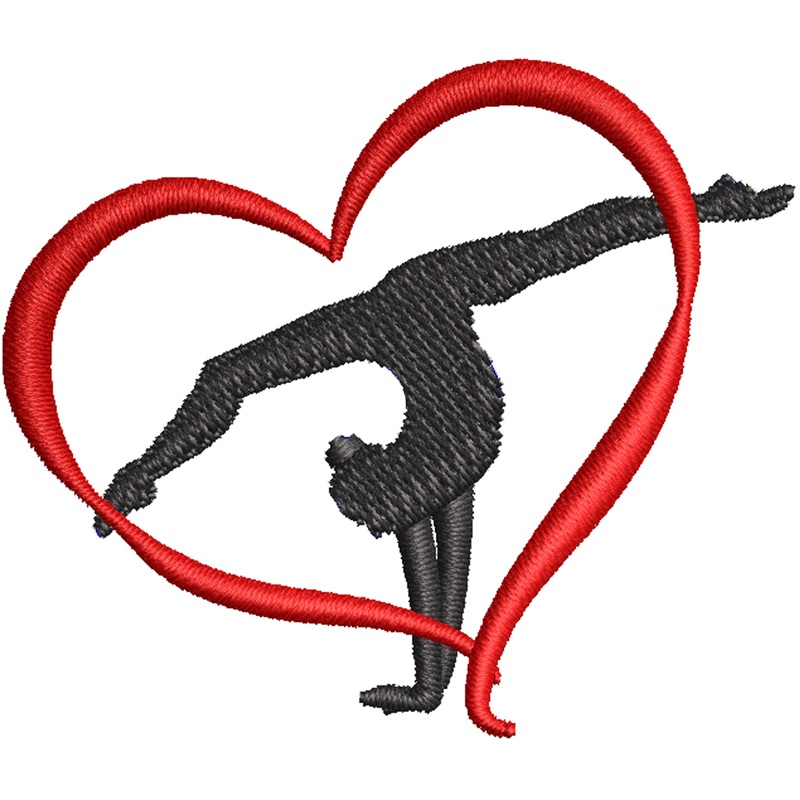 Gymnastics Ribbon Heart Gymnastics Ribbon Heart One Size