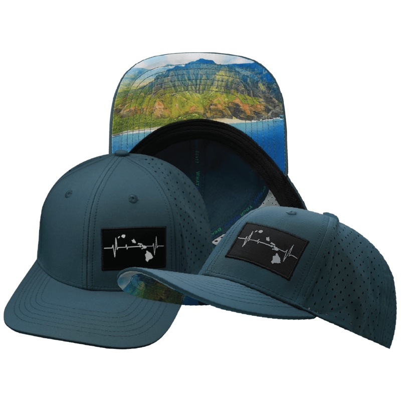 Hawaii Hat – Baseball Hat Fit – Blue Charcoal – Laser Mesh