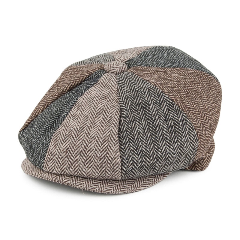 Jaxon & James Kids Herringbone Patch Newsboy Cap – Multi-Coloured Kids Small/Medium