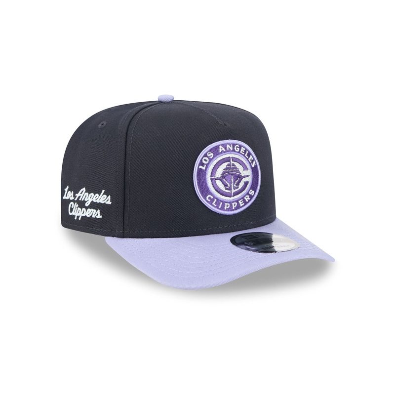 Los Angeles Clippers Navy Lavender 9FIFTY A-Frame Snapback Hat One Size