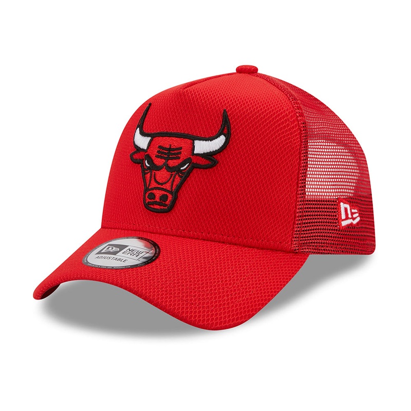 New Era 9FORTY Chicago Bulls A-Frame Trucker Cap – NBA Diamond Era – Red Adjustable