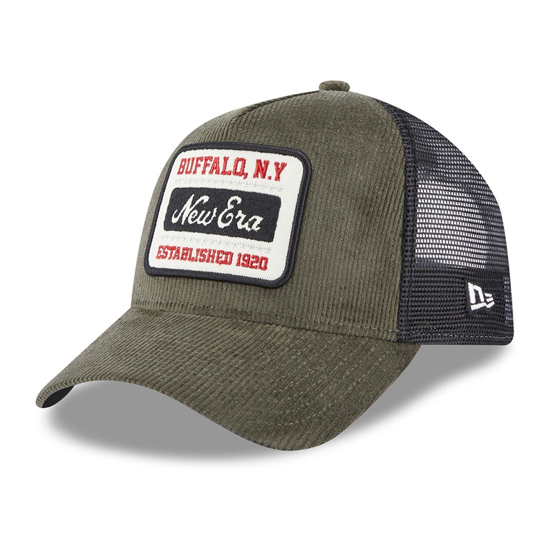 New Era Corduroy A-Frame Trucker Cap – Olive-Black Adjustable