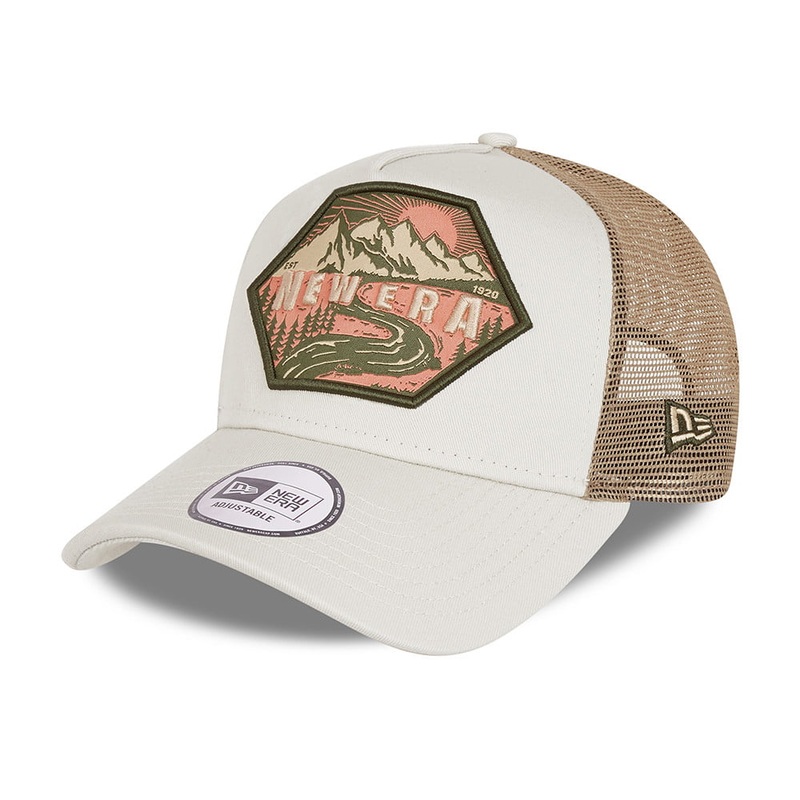 New Era Outdoor Patch Trucker Cap – Stone Adjustable