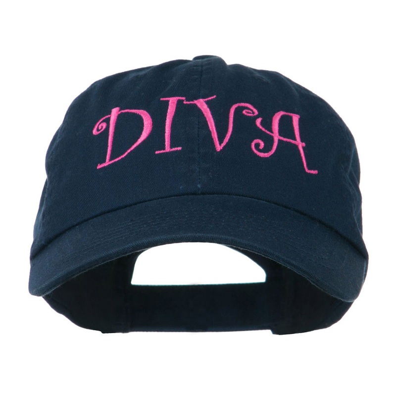 Wording of Diva Embroidered Cap Navy One Size