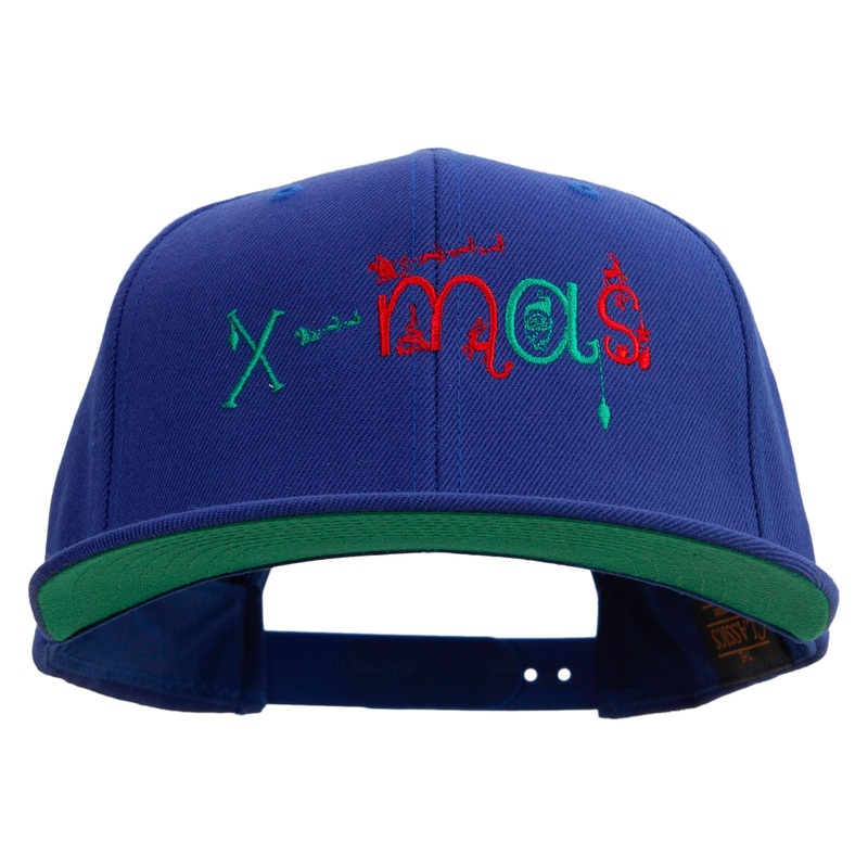 Artistic Xmas Logo Embroidered Wool Blend Prostyle Snapback Royal One Size