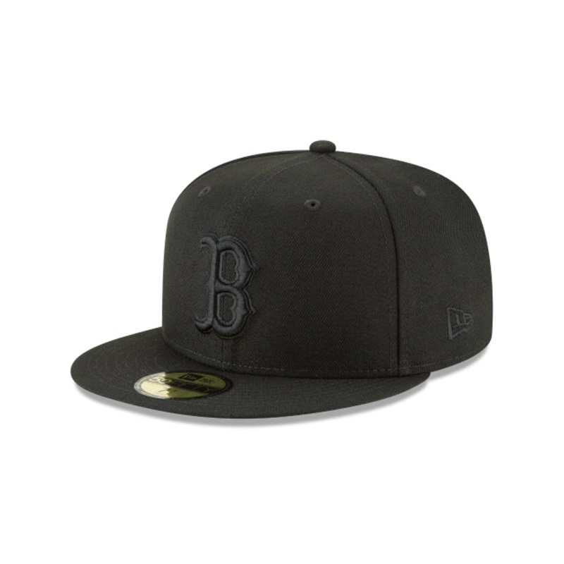 Boston Red Sox Blackout Basic 59FIFTY Fitted Hat 6 7/8