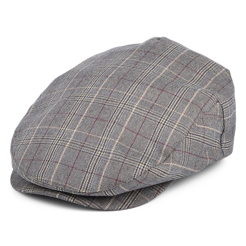 Brixton Hats Hooligan Checked Flat Cap – Slate Blue Small-56cm