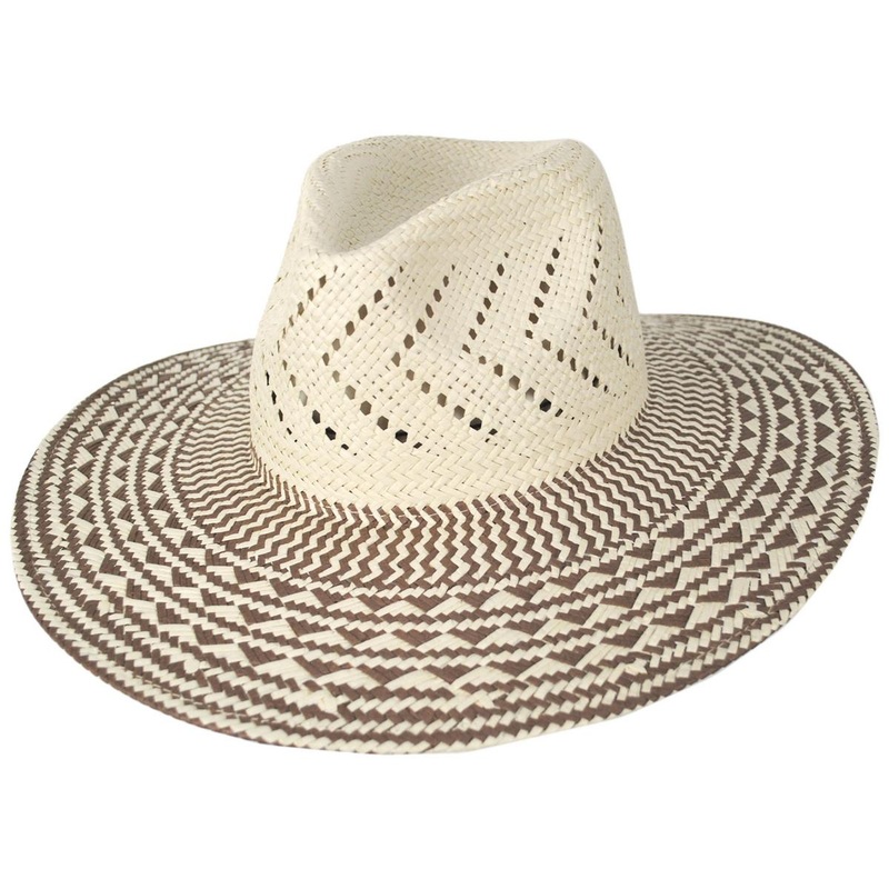 Buenos Aires Toyo Straw Fedora Hat NATURAL/BROWN ONE SIZE FITS MOST