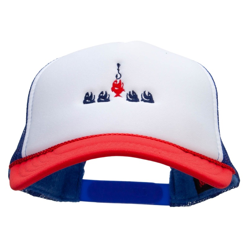 Chosen Fish Embroidered Foam Panel Mesh Snapback White Royal One Size