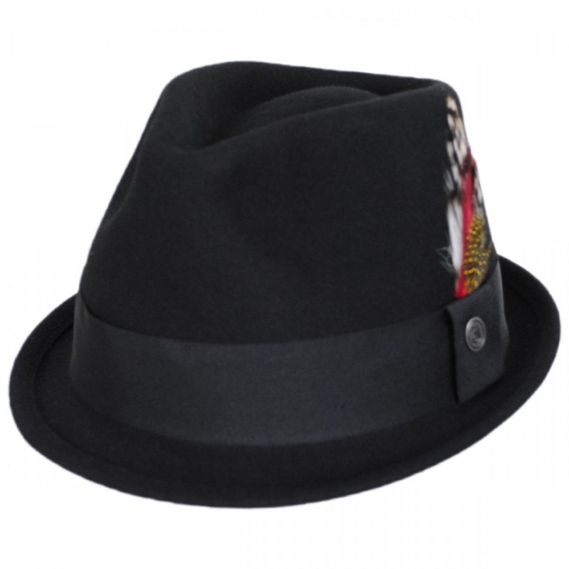 Dekker Crushable Wool Felt Trilby Fedora Hat BLACK S