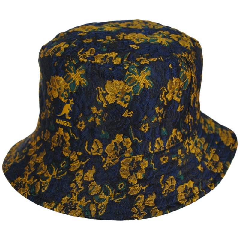 Floral Jacquard Reversible Bucket Hat MARINE TEAL S