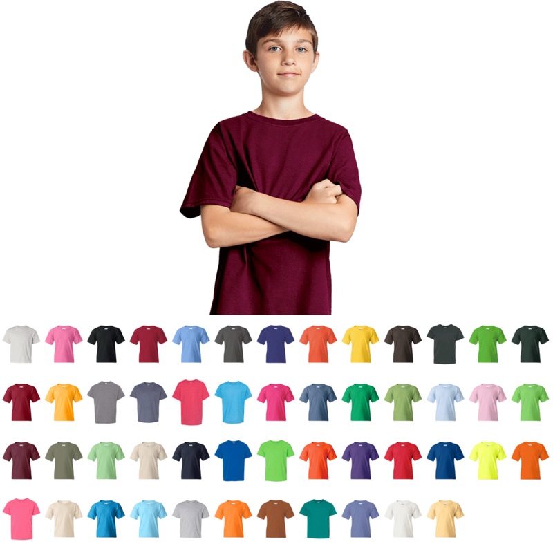 Gildan 5000B, G500B Kids/Youth Heavy Cotton T-Shirt, Blank, Bulk Shirts XS