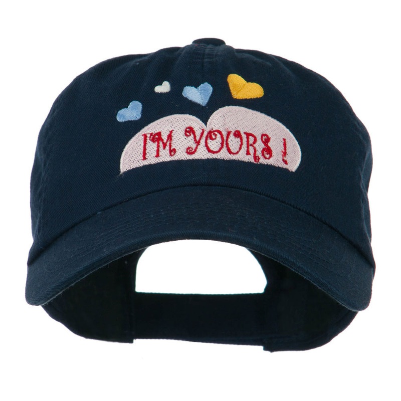 I am Yours Heart Embroidered Cap Navy One Size