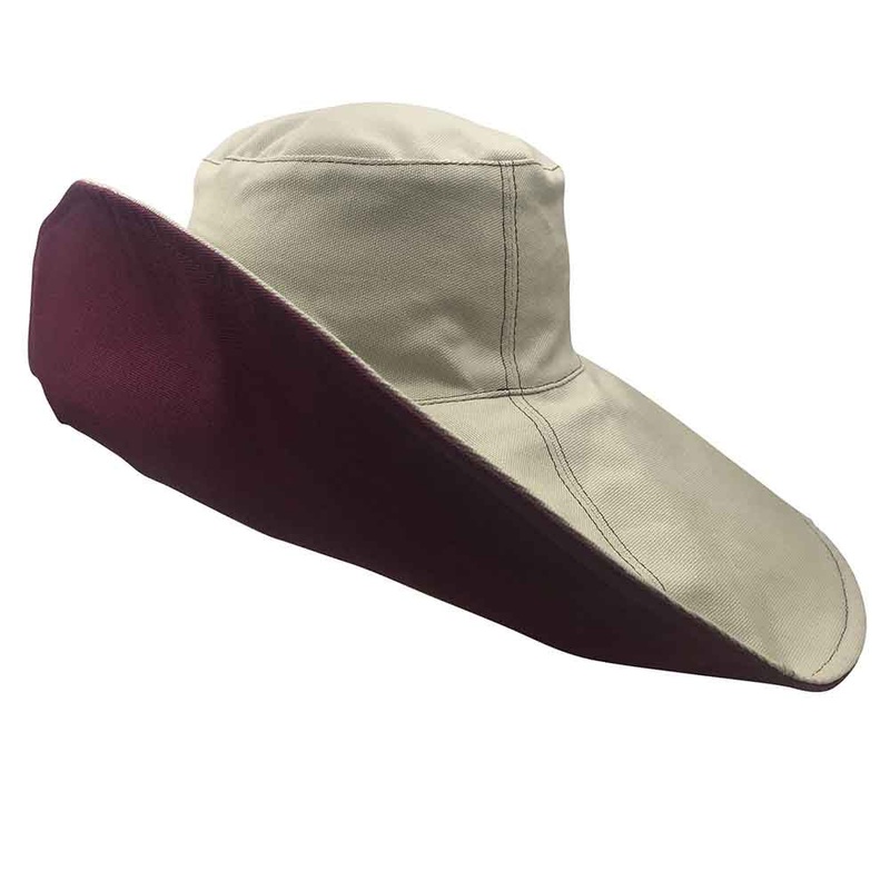 Kalisa Eclipse Reversible Organic Cotton Resort Sun Hat – Flipside Hats Marionberry /  Stone M/L (58 cm)