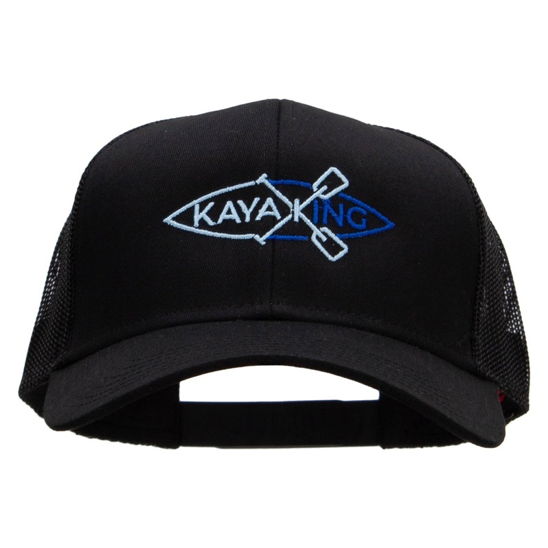 Kayaking Paddles Embroidered Solid Cotton Twill Mesh Prostyle Cap Black One Size