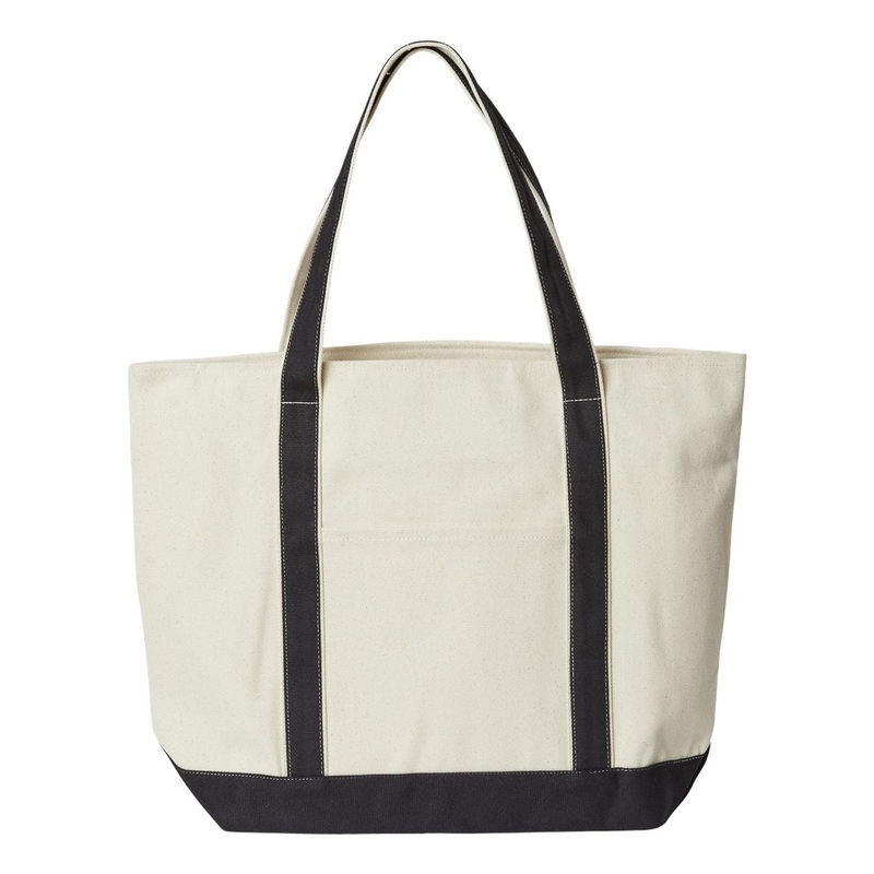 Liberty Bags 8873 XL Zippered Cotton Canvas Resort Tote Black/Black