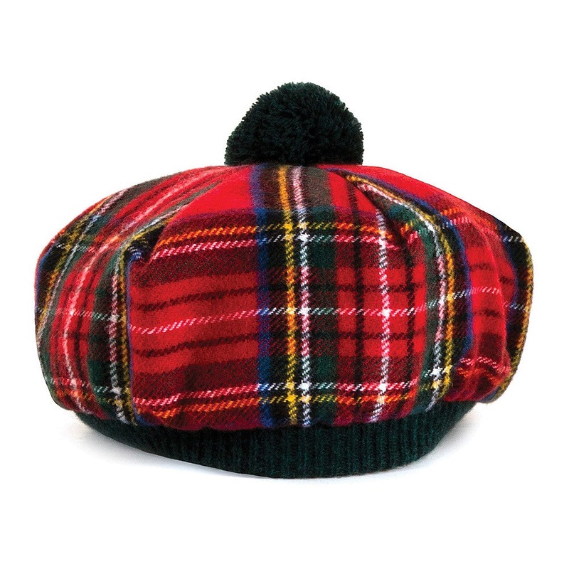 Lochcarron Of Scotland Lambswool Tam O’ Shanter Hat – Royal Stewart – Red 1-Size