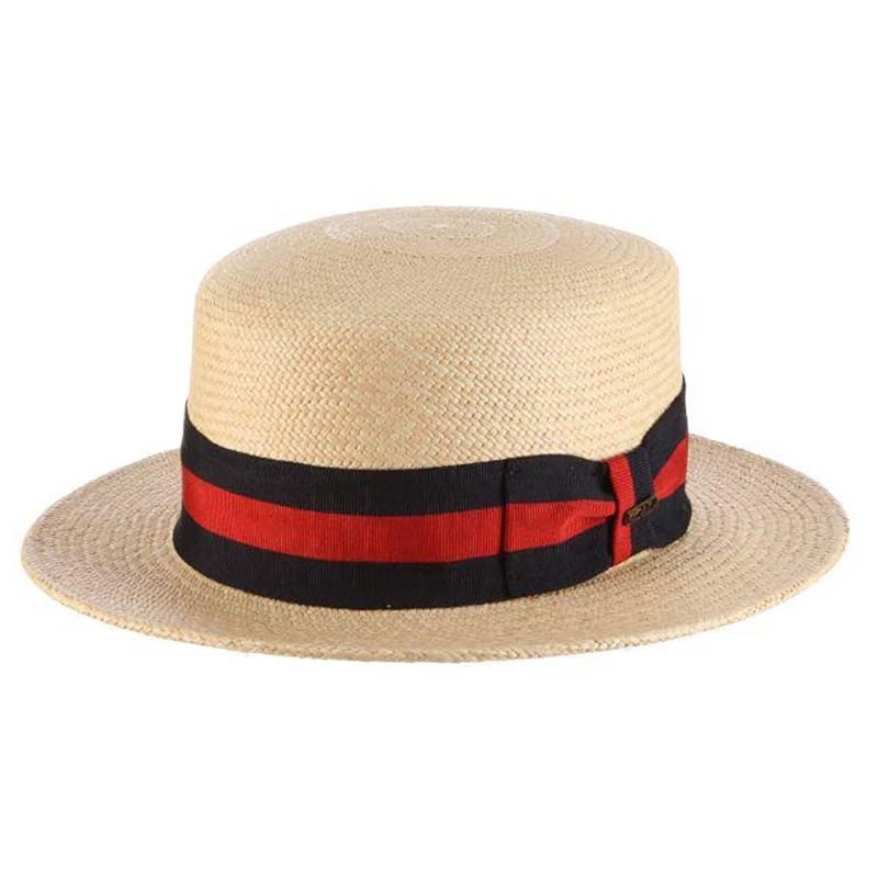 Paddock Handwoven Panama Skimmer Hat – Scala Classico Mens Hats Natural Medium
